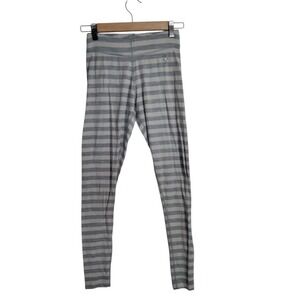 Smartwool Light Gray and Dark Gray Striped Leggings